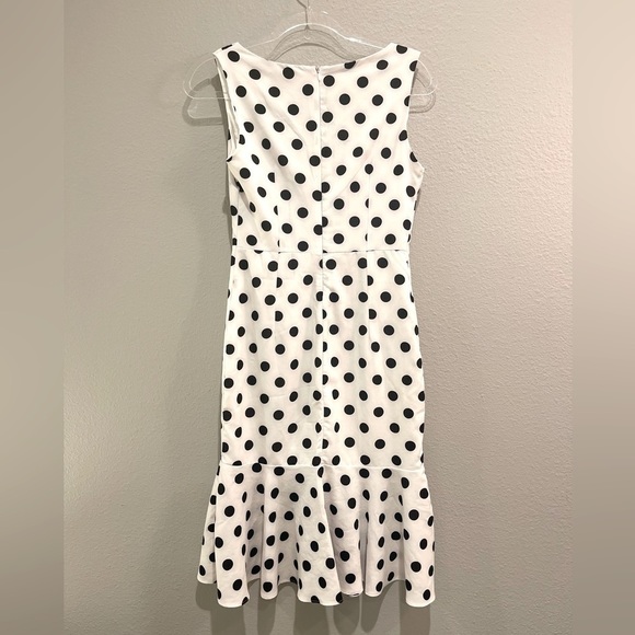 Polka dots mermaid ruffle dress size S/M petite Pretty Woman drop-waist peplum - Picture 7 of 15